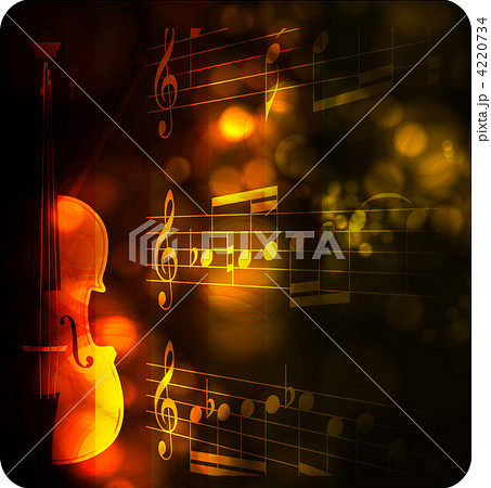 vintage violin silhouette with note 4220734