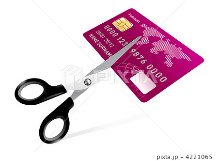 scissors cutting credit card illustration 4221065