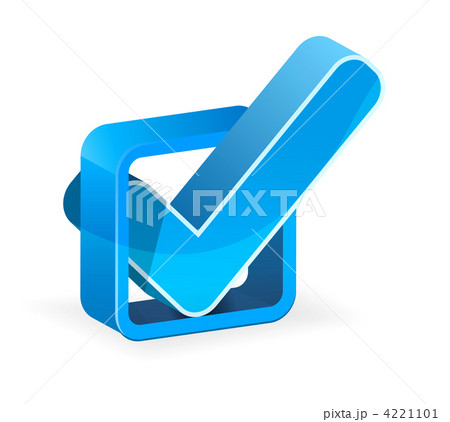 Blue check box with check mark 4221101
