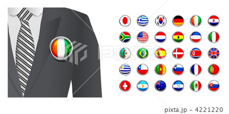 Diplomat with flag badge on white background 4221220