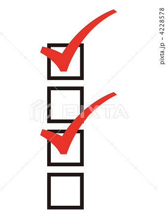 チェックボックス チェックマーク レ点のイラスト素材