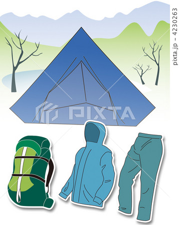 テント 上着 ズボンのイラスト素材