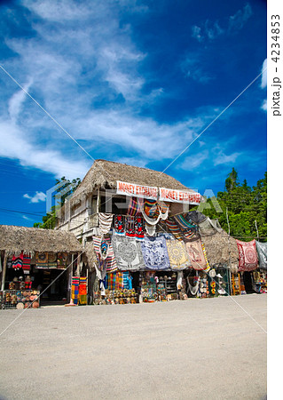 Market place at mayan ruins in Coba, Mexico 4234853