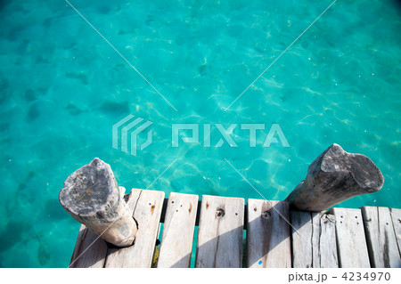 view from above of wooden pier view from above of wooden pier 4234970