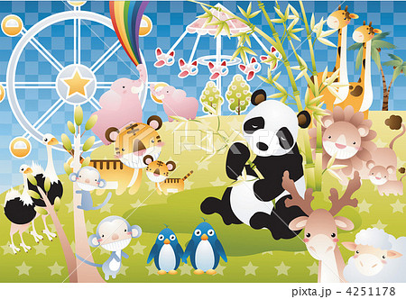 動物 動物園 背景のイラスト素材 4251178 Pixta