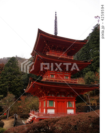 早春の雨に佇む長福寺三重の塔(重要文化財) 早春の雨に佇む長福寺三重の塔(重要文化財) 4259594