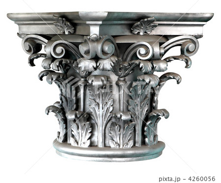 Silver Corinthian order columns on the white background Silver Corinthian order columns on the white background 4260056