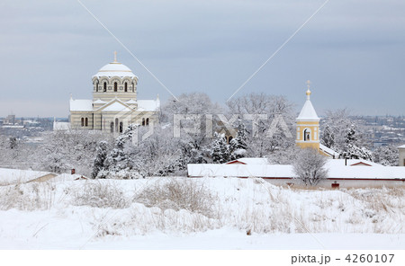 Cathedral in winter, St. Vladimir's Cathedral, Chersonese Cathedral in winter, St. Vladimir's Cathedral, Chersonese 4260107