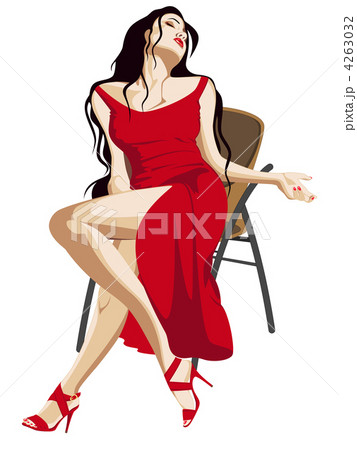girl in red dressのイラスト素材 [4263032] - PIXTA