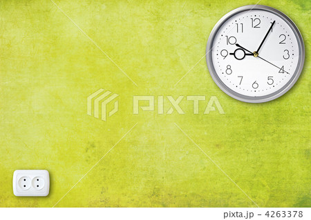 green wall with clock and electric socket green wall with clock and electric socket 4263378