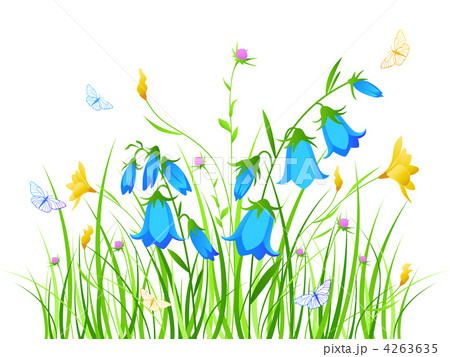 floral background with blue and yellow flowers 4263635