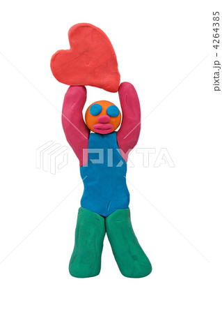 plasticine man hold heart 4264385