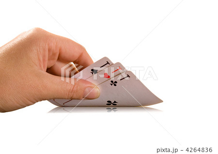 hand holding three playing cards hand holding three playing cards 4264836
