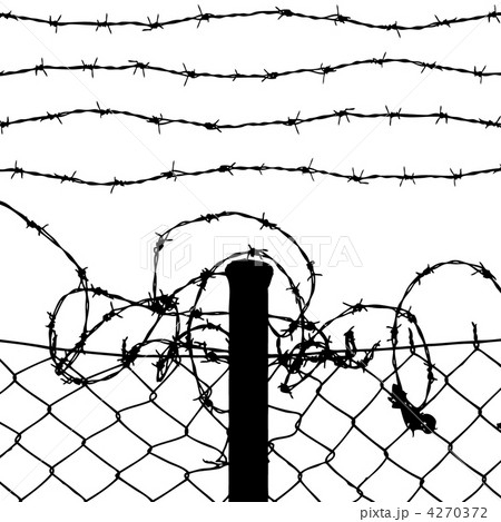 wired fence with barbed wires wired fence with barbed wires 4270372