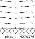 wired fence with barbed wires 4270376