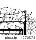 wired fence with barbed wires 4270378