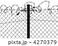 isolated fence with barbed wire 4270379