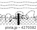 wired fence with five barbed wires 4270382