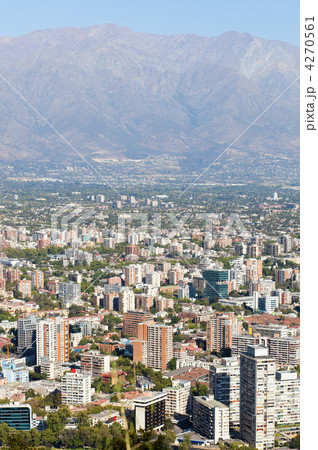 Cityscape of Santiago from St. Cristobal hill. Chile, South Amer Cityscape of Santiago from St. Cristobal hill. Chile, South Amer 4270561