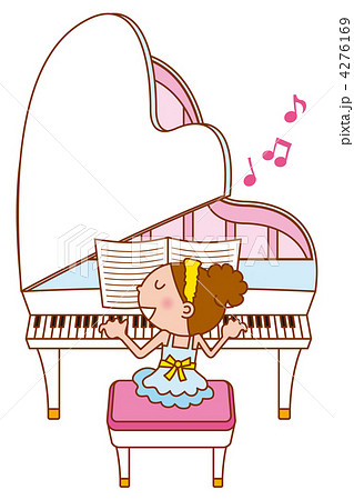 ピアノを演奏する女の子のイラスト素材 4276169 Pixta