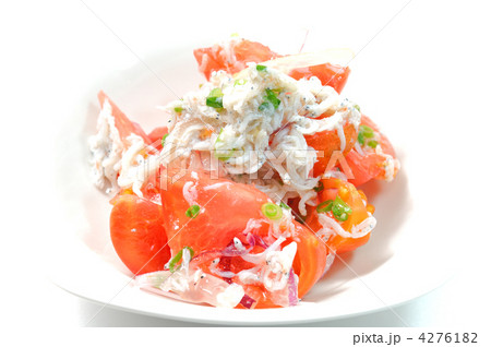 新鮮なしらす入りのトマトサラダ 新鮮なしらす入りのトマトサラダ 4276182