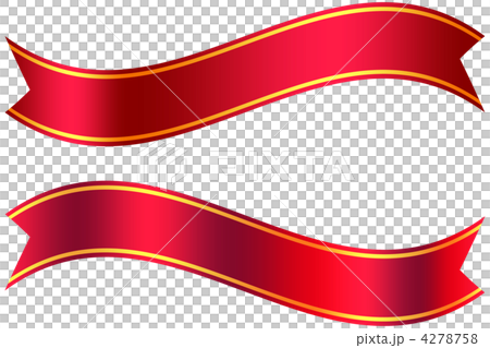 赤いリボンのイラスト素材