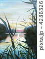 Painting, sunset on the Dnieper 4286326