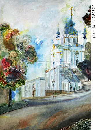 Painting, Cathedral Church in Kiev 4286329