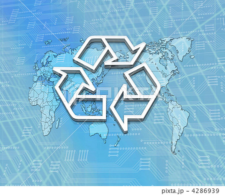 リサイクルマーク/世界地図 リサイクルマーク/世界地図 4286939