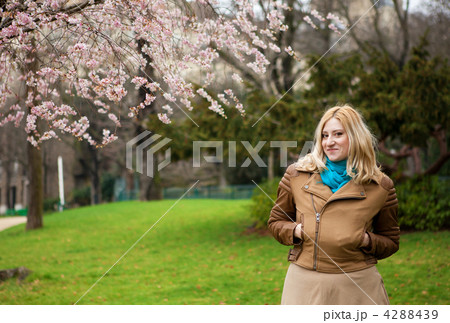 Beautiful blonde woman at spring Beautiful blonde woman at spring 4288439