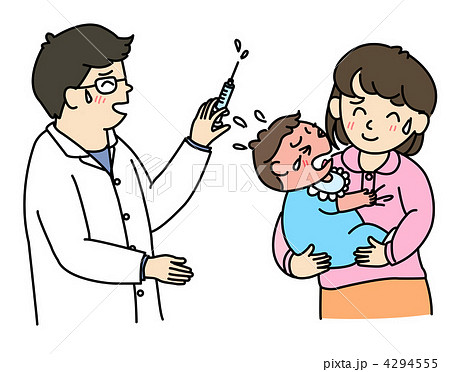 赤ちゃんの予防接種のイラスト素材