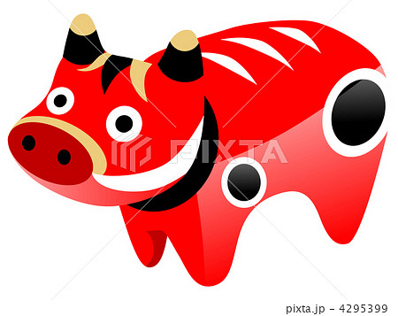 赤べこのイラスト素材