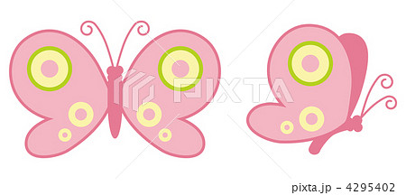 蝶 ピンク色のイラスト素材