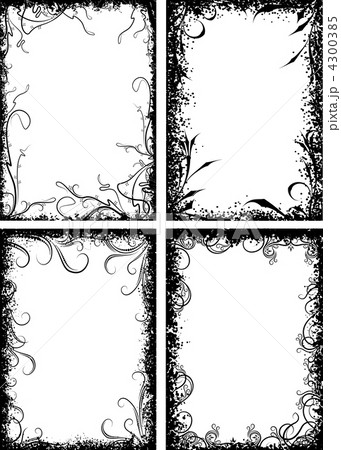 Set Of Four Frames In Grunge Styleのイラスト素材