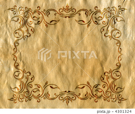 Vintage frame on old paper. 4301324
