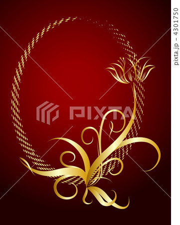 Elegant oval frame with flower 4301750