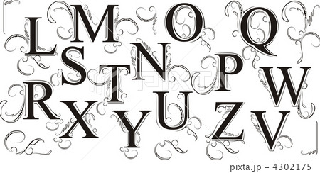 Set of decorative floral letters 4302175