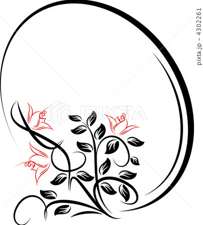 Elegant oval frame with flower. Elegant oval frame with flower. 4302261