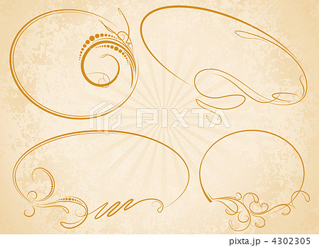 Set of four elegant oval frames 4302305