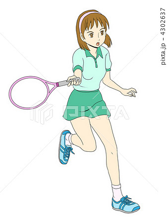 女性 テニス 球技のイラスト素材