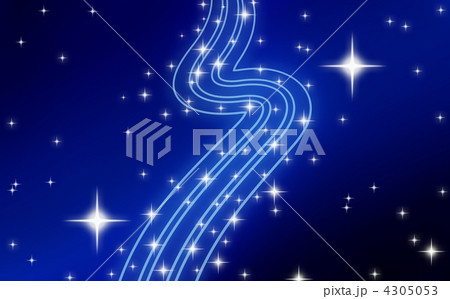 天の川 デフォルメ 牽牛星のイラスト素材