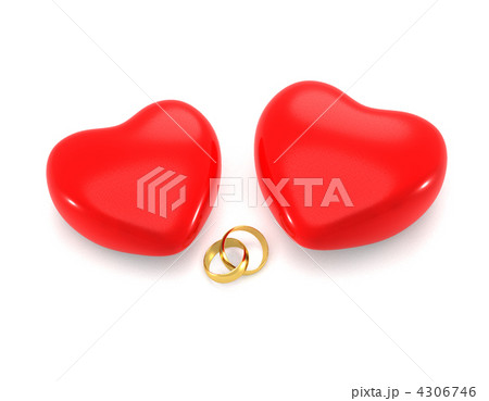 Hearts and gold rings. 4306746