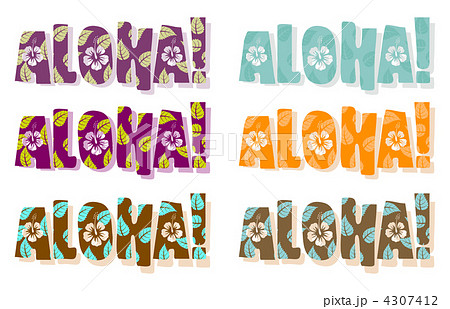 Vector Illustration Of Aloha Word In Different のイラスト素材