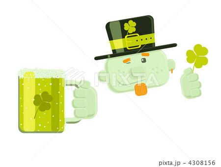 Vector winking leprechaun with beer Vector winking leprechaun with beer 4308156