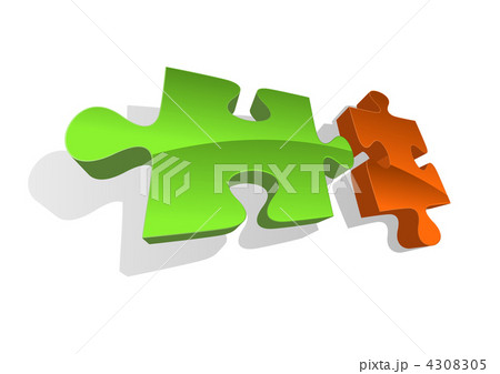 Vector illustration of two puzzle pieces 4308305
