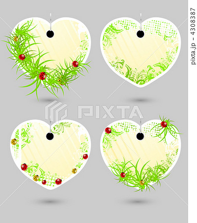 Set of vector spring labels 4308387