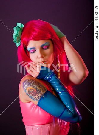 Girl with pink hair and candy lips 4308626