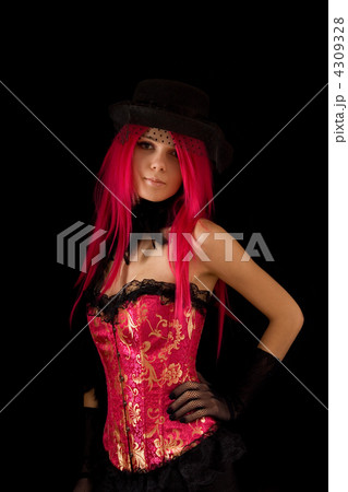 Cabaret girl in pink corset 4309328