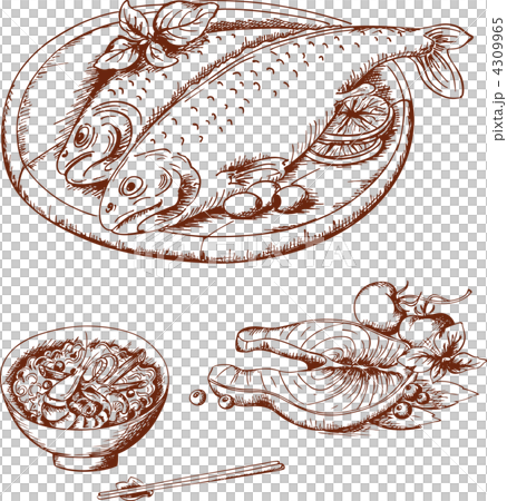 hand drawn vintage seafood hand drawn vintage seafood 4309965