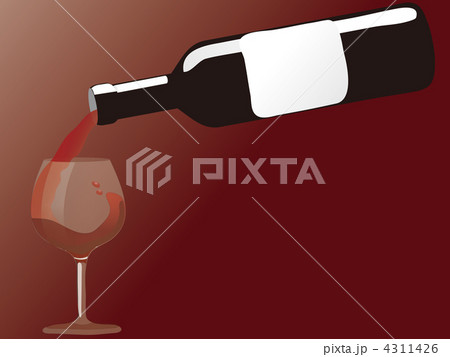 Red wine pouring down from a wine bottle 4311426